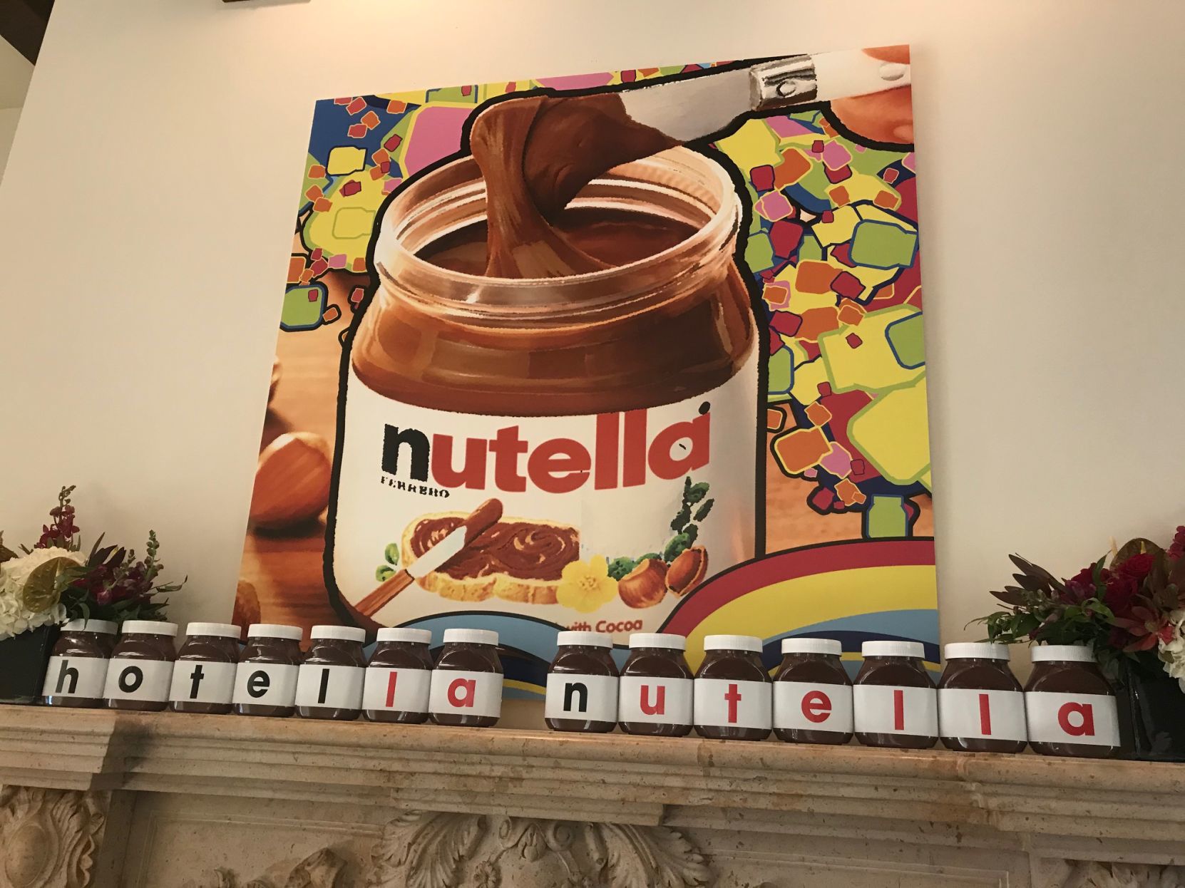 Nutella artwork on display at Napa's Hotella Nutella.